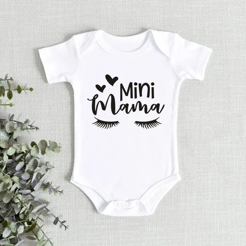 

2021 Mama's Mini Me Newborn Infant Baby Girls Romper Short Sleeve Jumpsuit Outfits Summer Sunsuit Clothes 0-24M