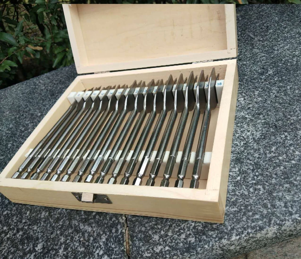 Wysokiej jakości 16/13 sztuk 6-38mm zestaw wierteł Spade stal szybkotnąca zestaw wierteł do drewna zestaw wierteł do obróbki drewna
