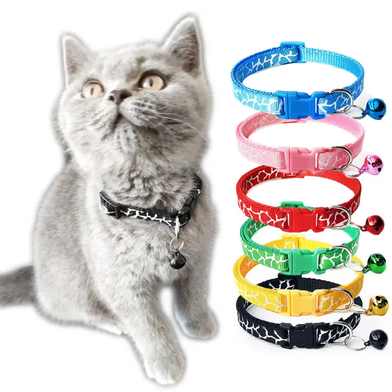 Pet Cat Collar with Bell Goats Necklace Dog Accessories Puppy Collier Chats Perro Supplies Footprint for teddy kitten Leash