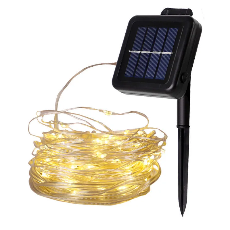 

New year Solar Lamp LED Outdoor 5m 10m 20m LED String Lights Fairy Holiday Christmas Party Garlands Solar Garden Waterproof 1set