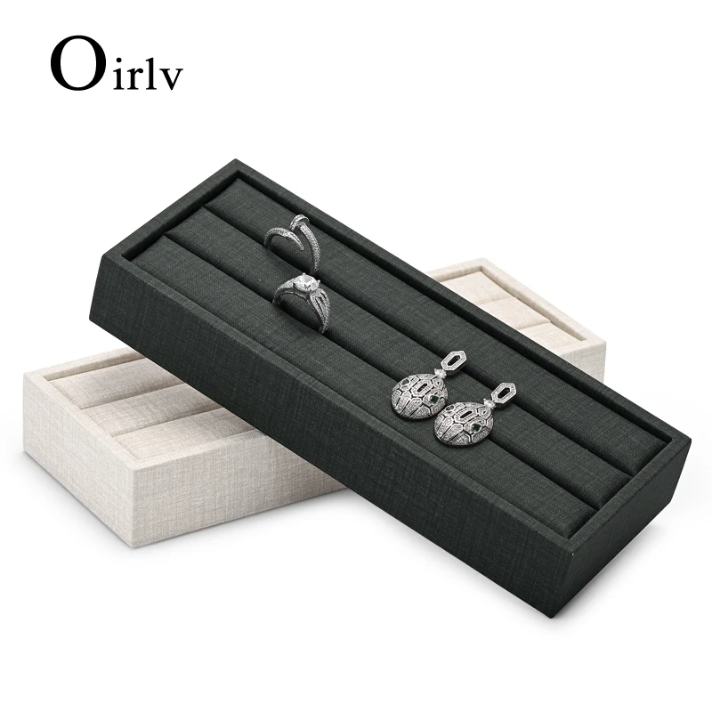 Oirlv Newly PU Leather Jewelry Display Stand for Ring White/Dark Green Rings Organizer Holder