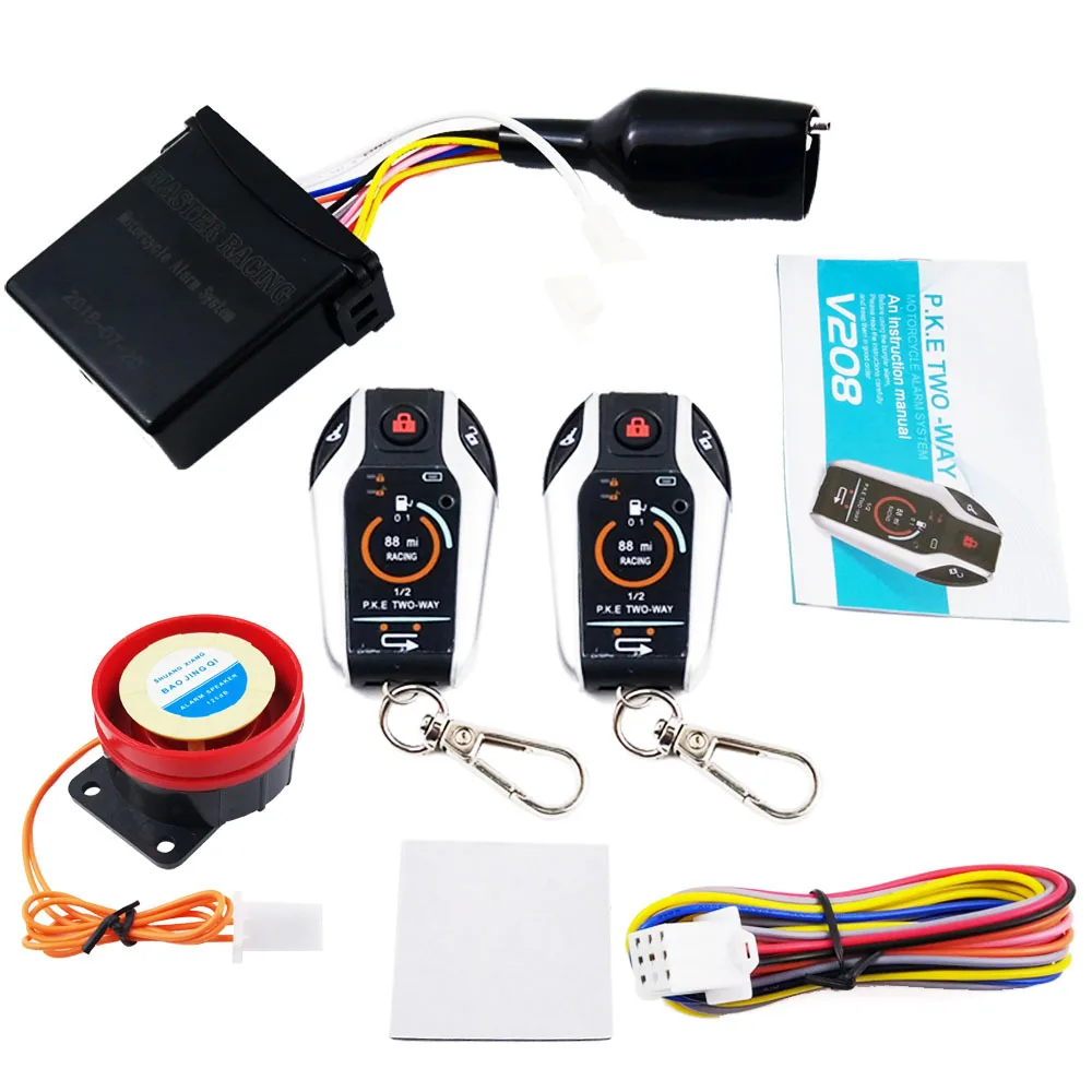 

Universal 2-Way Motorcycle Alarm Device Anti-theft System Scooter Burglary Vibration Alarm Remote Engine Start For Honda/Suzuki