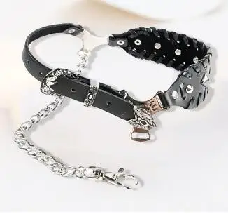 Rock punk bar stage show rivet boots chain shoes accessories men and women cool winter shoes jewelry