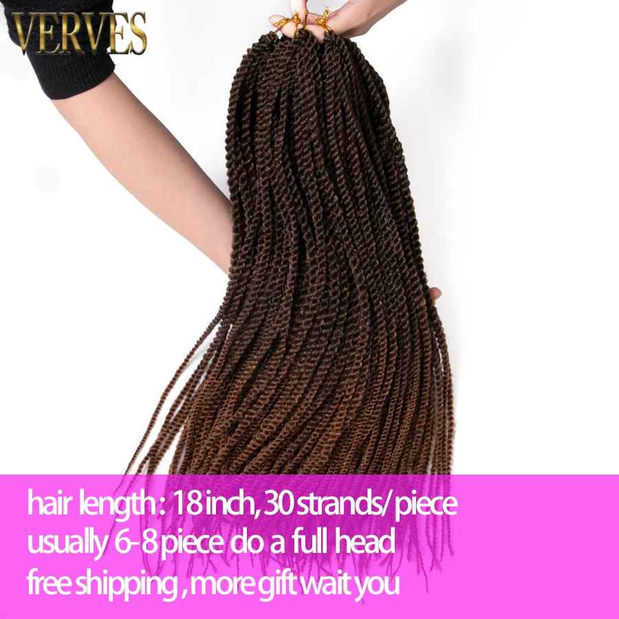 Synthetic Blonde Ombre Crochet Braids 30 strands/pack 18\'\' small Senegalese Twist Hair Braiding Hair Extensions