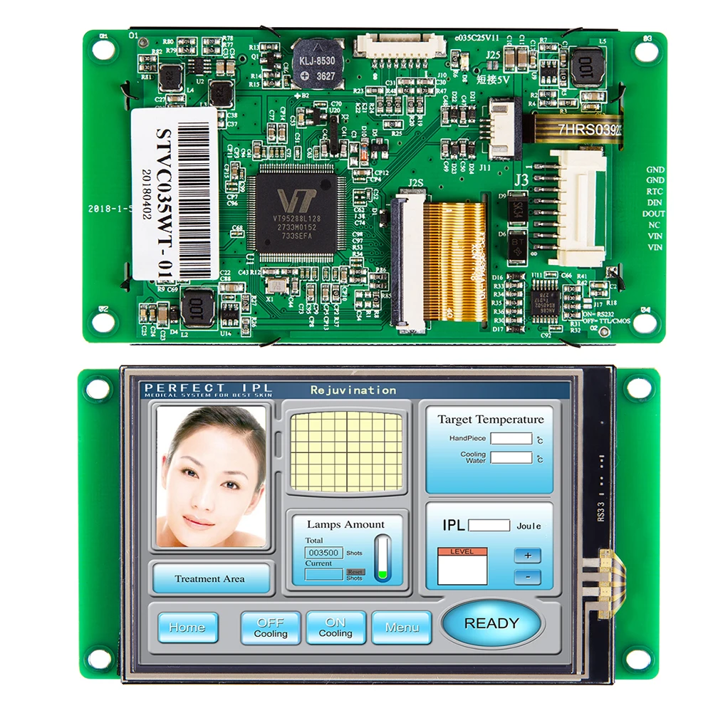 

Беспроводное управление 3,5 дюймовым TFT LCD интерфейсом управления фотоинтерфейсом с интерфейсом RS232