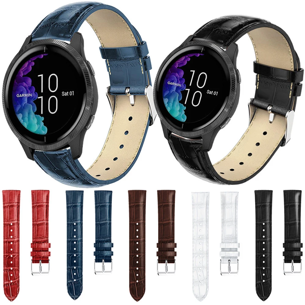 18มม.20มม.22มม.สำหรับGarmin Vivoactive 4 3/Vivosmart HRสมาร์ทนาฬิกาPUสายรัดสำหรับVivoactive 4S 3 4 Correa