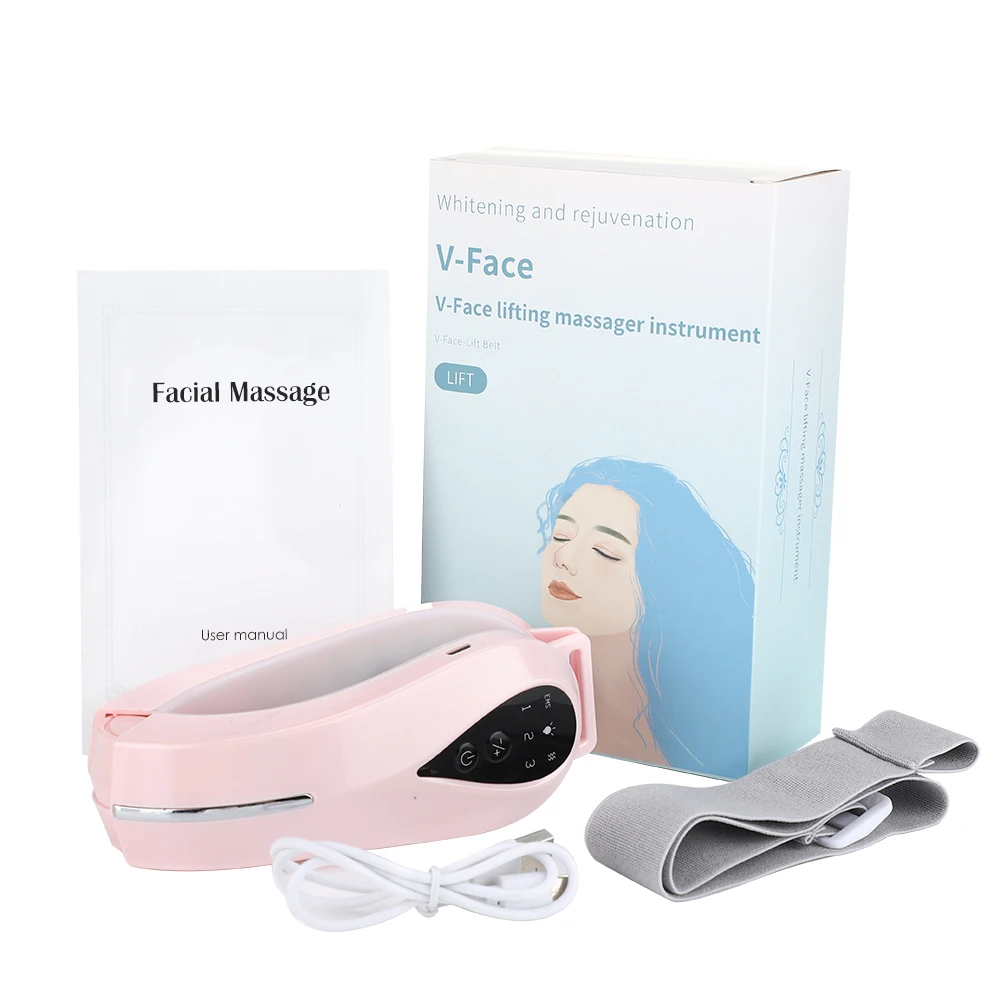 V-Line Lift Massageador Facial, Chin Lift Belt Machine, luz vermelha LED azul, rosto emagrecimento, vibração, Liftin