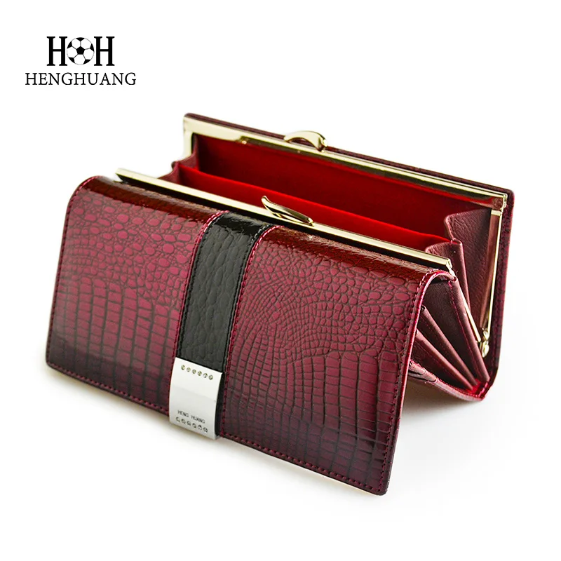 HH Womens Wallets Genuine Leather  Alligator Patent  Purses Female Design Clutch Long Multifunctional Coin Card Holder  Purses