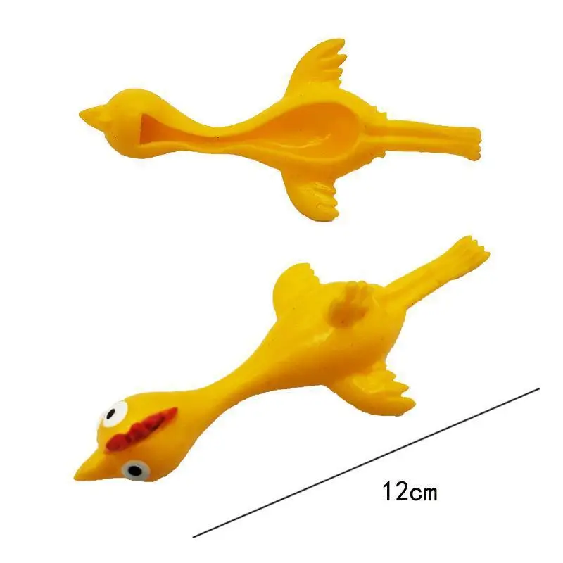 3Pcs Catapult Turkey Tricky Fun Decompression Toy Catapult Chick TPR Soft Material Launch Slingshot Chick New Strange Toy