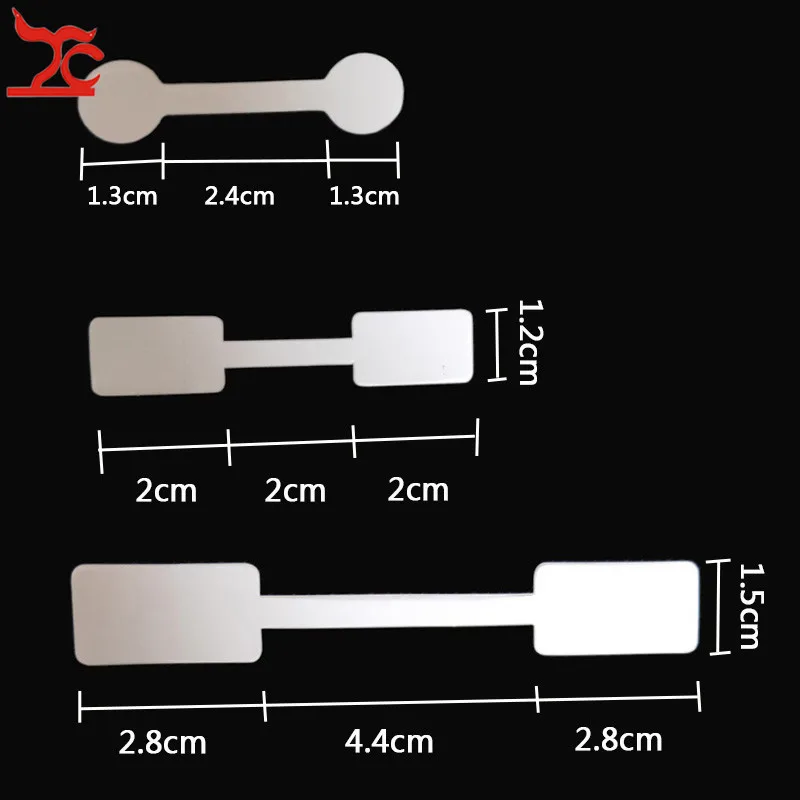 50pcs/100pcs Portable Blank Paper Jewelry Tag White Dumbell Tag Rectangle Self-Sticker Label Tool Ring Jewelry Tags Wholesale