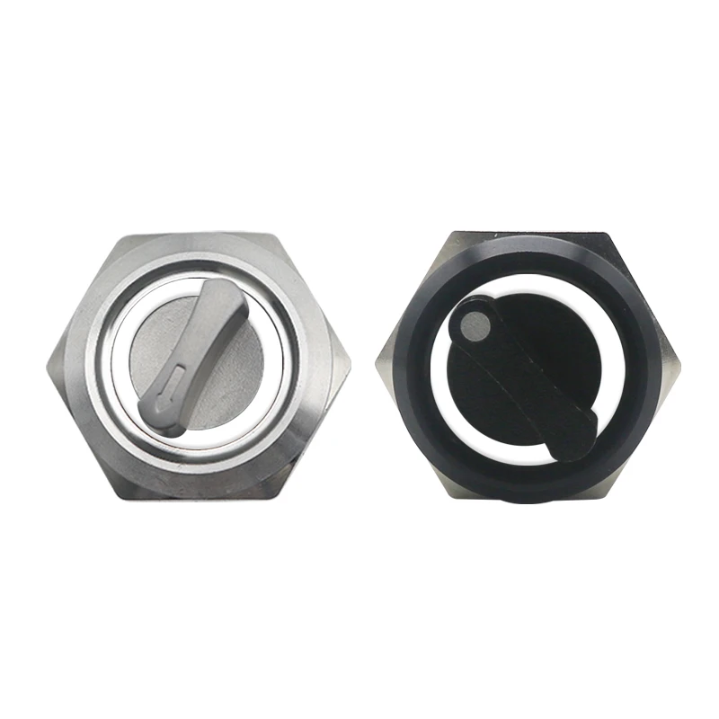 19/22 mm selbstrücklaufende, selbstsichernde Fixierung, wasserdicht, DPDT-Metallwahlknopf, Drehschalter, 2, 3 Positionen, mit LED-Lampe