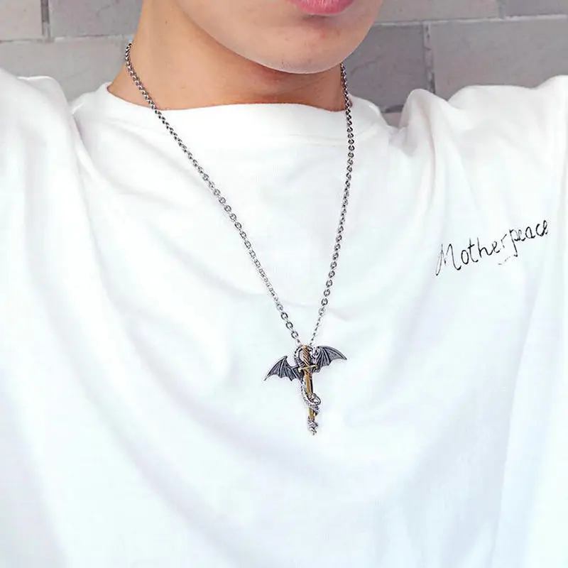 Men's stainless steel pendant      Dragon Sword Pendant    Flying Dragon Pendant