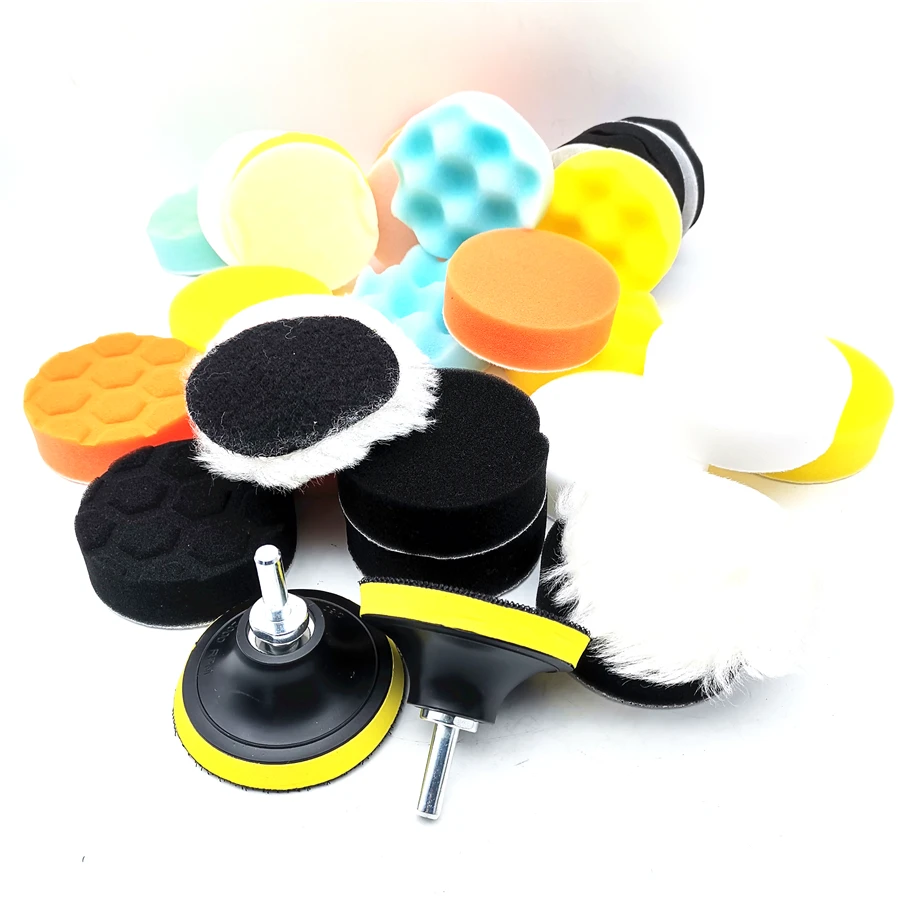 

31Pcs/lot Sponge Polishing Waxing Buffing Pads Kit Compound Auto Car + Drill Adapter