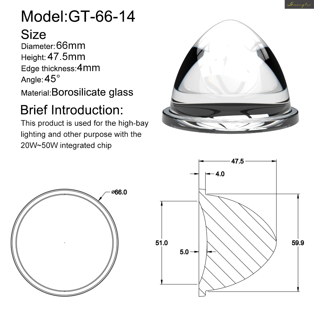 Plano convex Optical Glass Lens for LED Flashlight torch Auto car lamp spotlight projection light