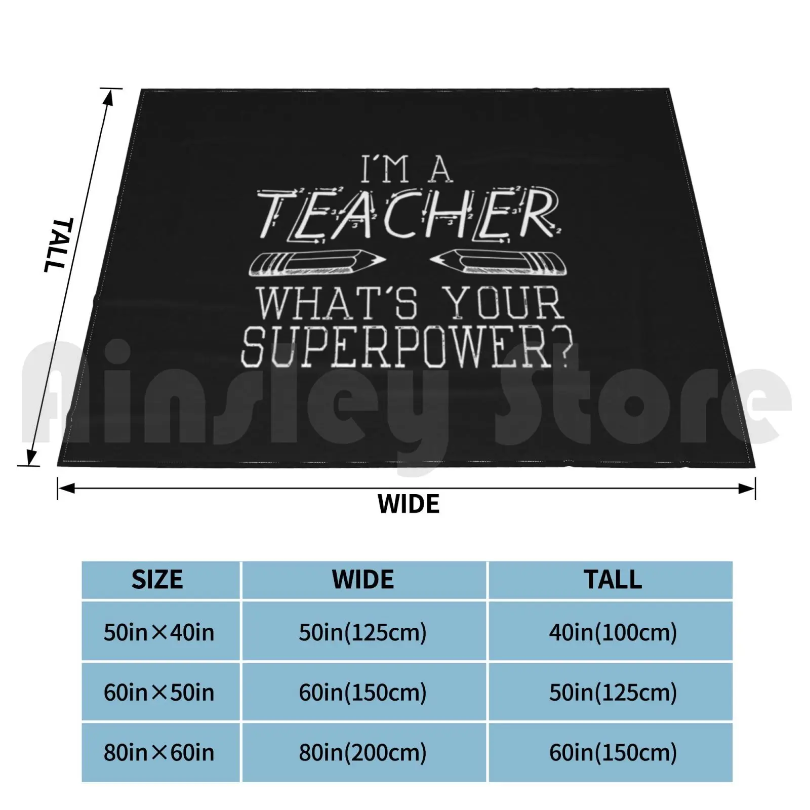 I'm A Teacher , What's Your Superpower ? Blanket Super Soft Warm Light Thin Teacher Gift Gift For Teacher School