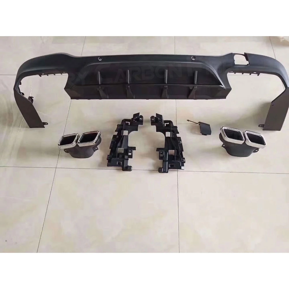 PP Rear Diffuser with Exhaust Tips for Mercedes Benz GLC X253 Sport GLC 300 GLC250 GLC43 SUV 2015-2019 Car Styling Rear Lip