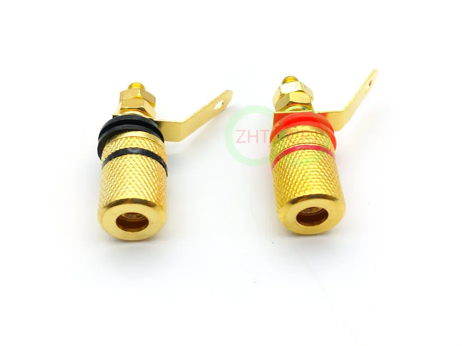 100pcs Gold Plated Audio speaker Binding Post Amplifier terminal for 4mm Banana Plug connector