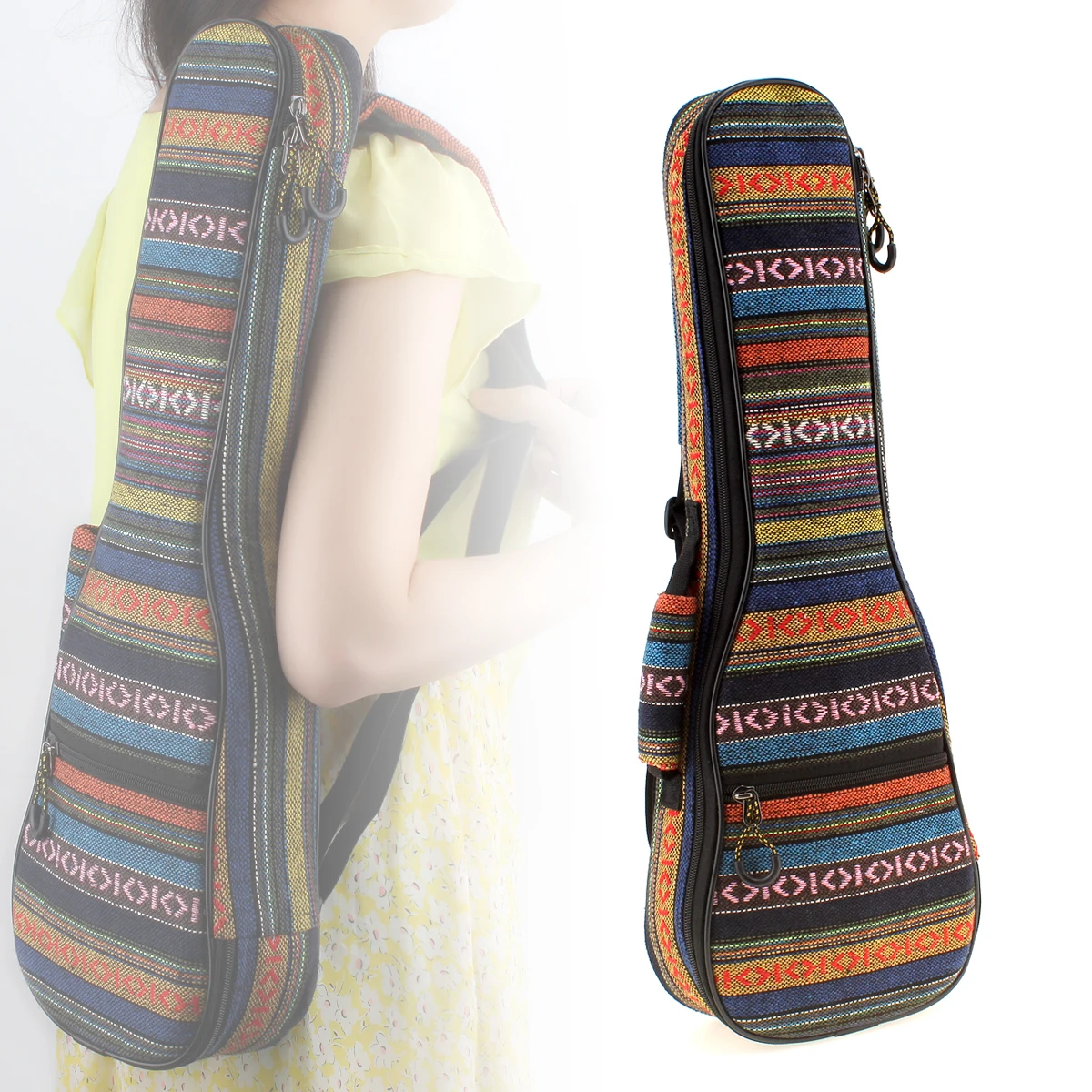 21 Inch 23 Inch Ukulele Backpack Bags Small Guitar Hand Portable Bag Beautiful Soft Pad Cotton Thickening Folk Style Case Cover