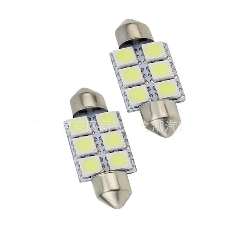 2pcs 36mm C5W 6 Ice blue  Festoon Led Dome Light 5050 SMD LED Car Auto Interior Light Door Lamp 12V light Reading Lamp Map