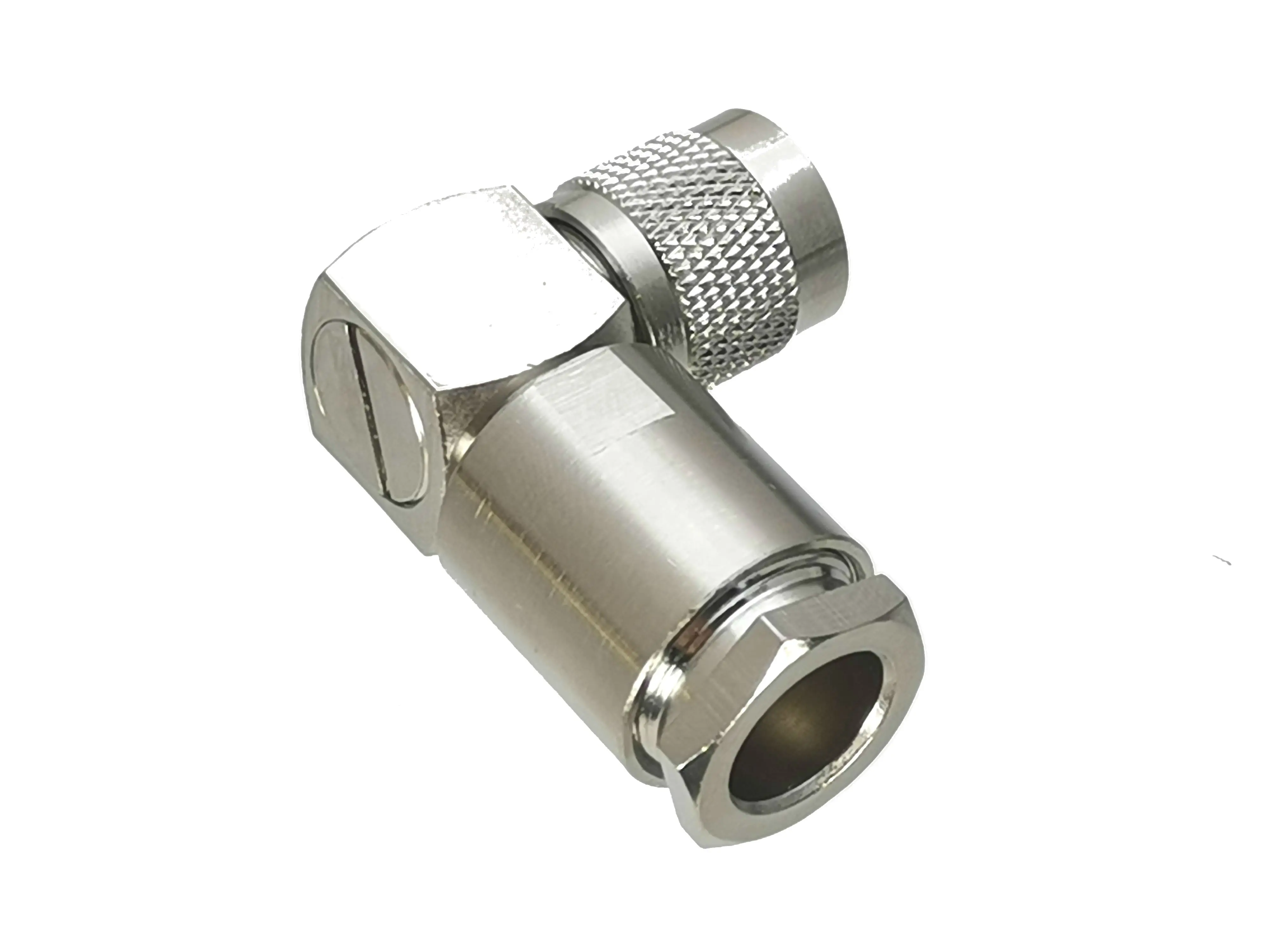 10Pcs Connector TNC Male Plug Right Angle Clamp RG8 LMR400 RG213 Cable RF Adapter Coaxial High Quanlity 50ohm Brass