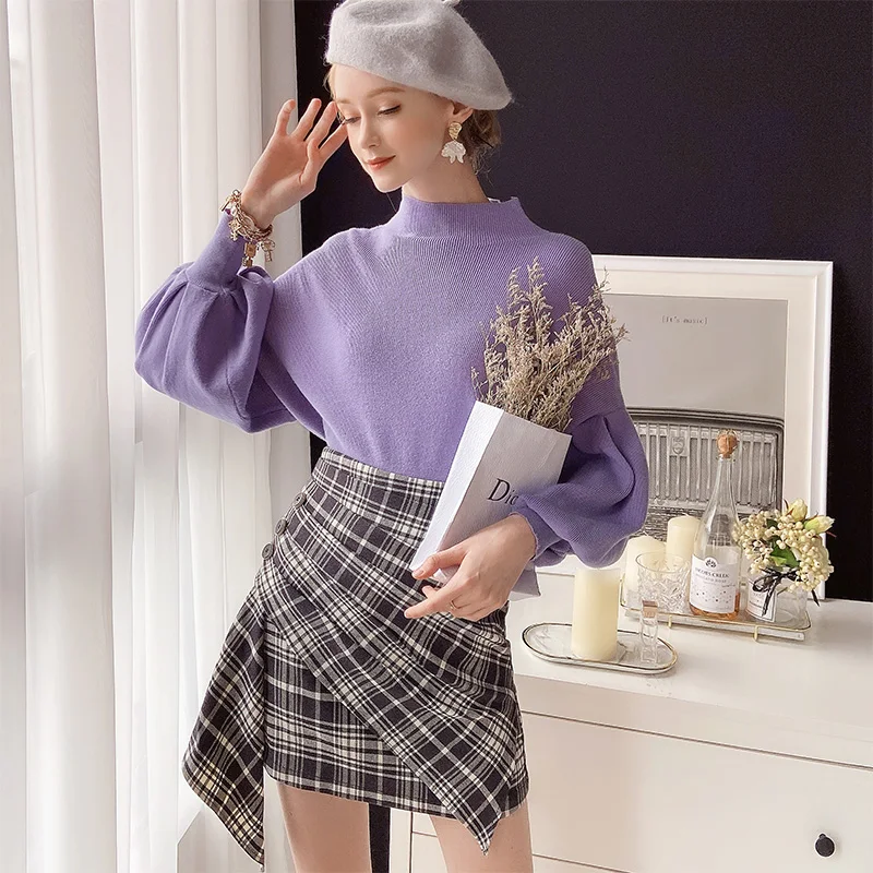 Dabuwawa Elegant Asymmetrical Plaid Skirt Women Pleated Mini Skirts Female Fashion Design Streetwear Skirts Ladies DT1CSK007