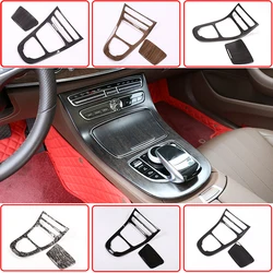 ABS Plastic Gloss Black Style Center Console Gear Panel Frame Cover Trim Stickers For Mercedes Benz W213 E Class 2016 2017 2018