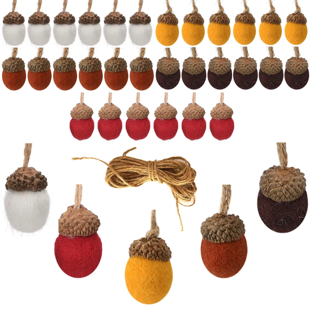 

Felt Acorn Ornaments Pine Cone Oak DIY Pendant Crafts Decorations 30PCS Simulation Hanging For Gifts Christmas Tower Small Ball