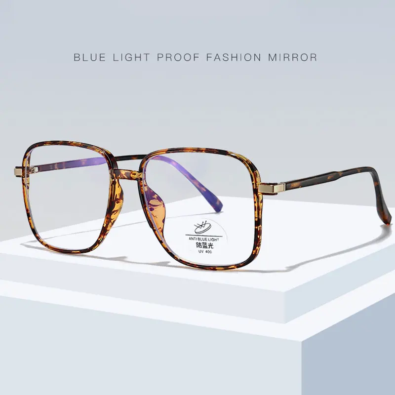 Plastic Glasses Frame Big Frame Design Full Rim Spectacles with Spring Hinges Anti-Blue Ray  Eyewear New Arrival Unisex