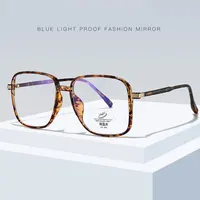 Montura de gafas de plástico, diseño de montura grande, gafas de borde completo con bisagras de resorte, gafas antirayos azules, recién llegados, Unisex