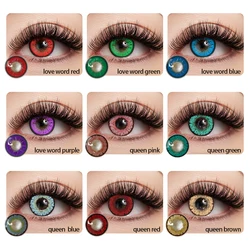 2pcs Cosmetic Contact Lenses with Diopters for Cosplayer Costume Play Halloween Makeup cartoon character Eyes Anime accessories