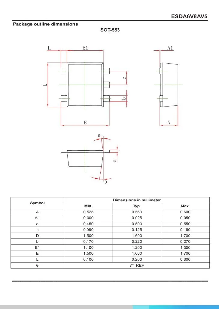 モーターサイクル液面台,100個,デカv8av5 ESDA6V8V5-5/tr,6 v8av5セット,a6v8av5t1g sot-553,高品質,フェイスプロテクション用