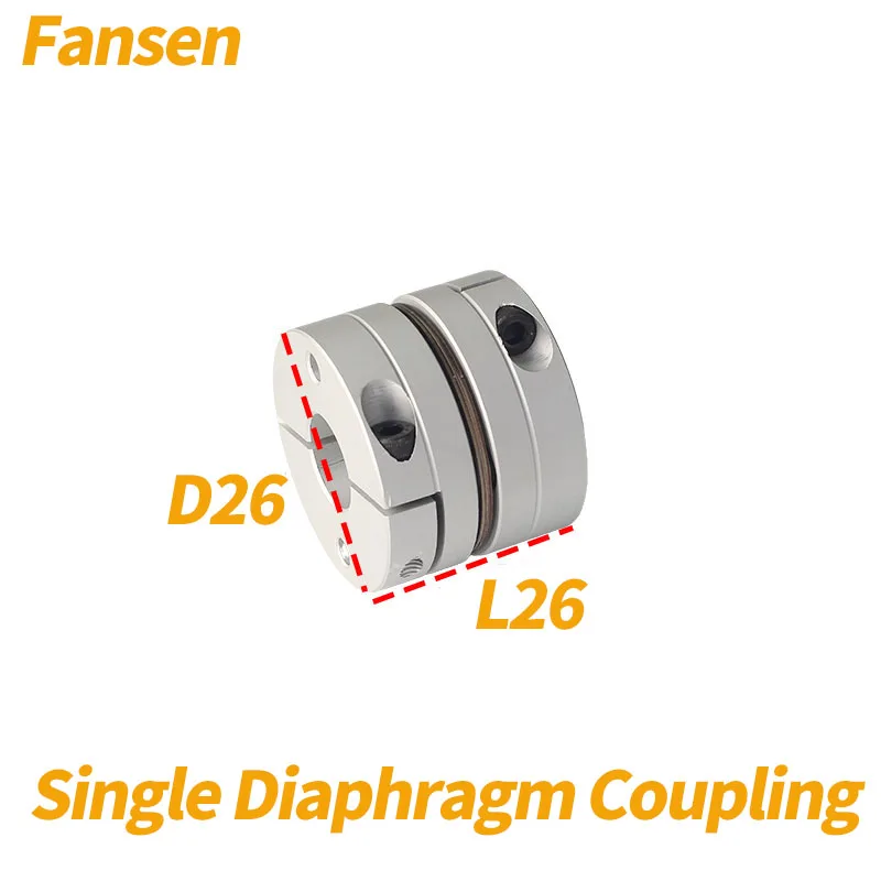 D26L26 Aluminum Shaft Coupler Single Diaphragm Coupling Connector Alloy Flexible Double Diaphragm Laminated Servo Motor Screw