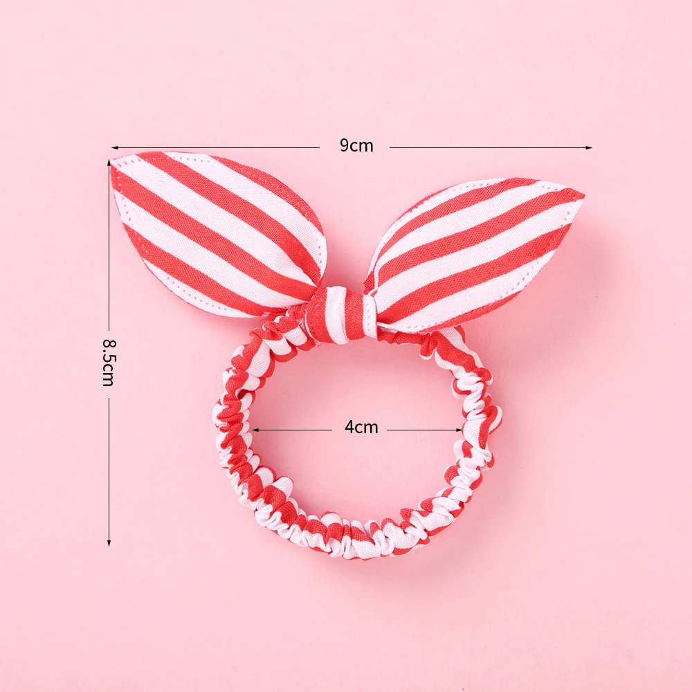 10Pcs Kinder Kaninchen Ohren Bogen Elastische Haar Bands Für Mädchen Gummi Stirnband Für Kinder Scrunchies Kinder Nette Haar Zubehör