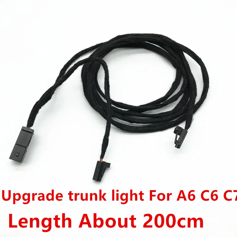 

200CM Car Led Luggage compartment Light trunk Light Connector upgrade Cable wiring harness For Audi A6 C6 C7 2005-2015