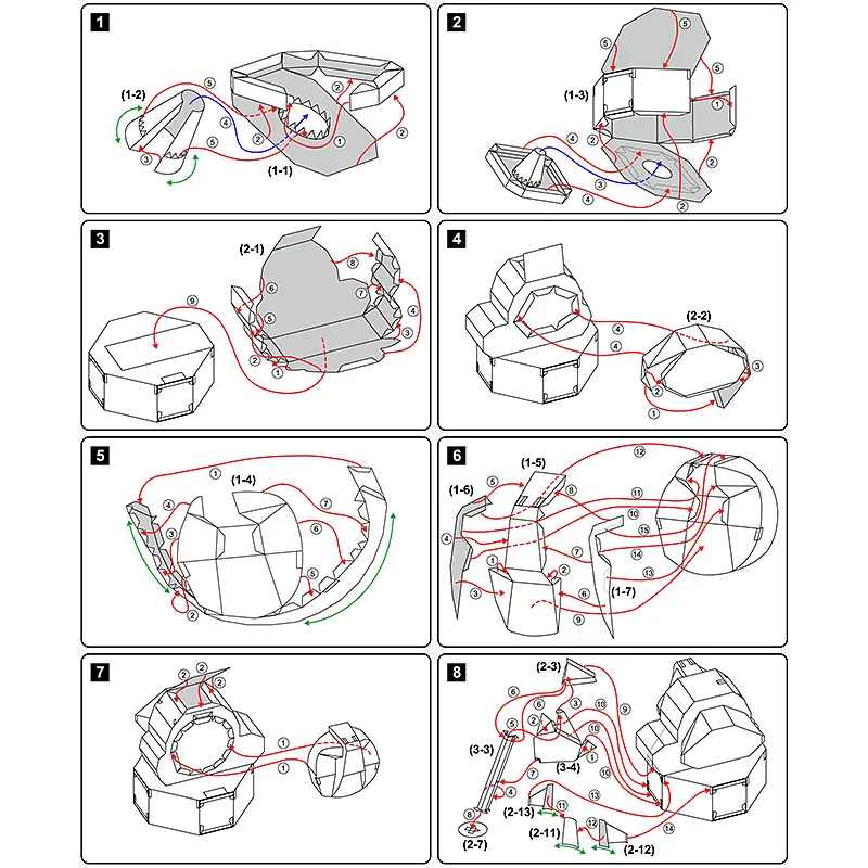 الفضاء أبولو القمرية وحدة اوريغامي الفن للطي مصغرة اليدوية ثلاثية الأبعاد ورقة نموذج الخيال العلمي Papercraft DIY بها بنفسك المراهقين الكبار الحرفية اللعب ZX-005