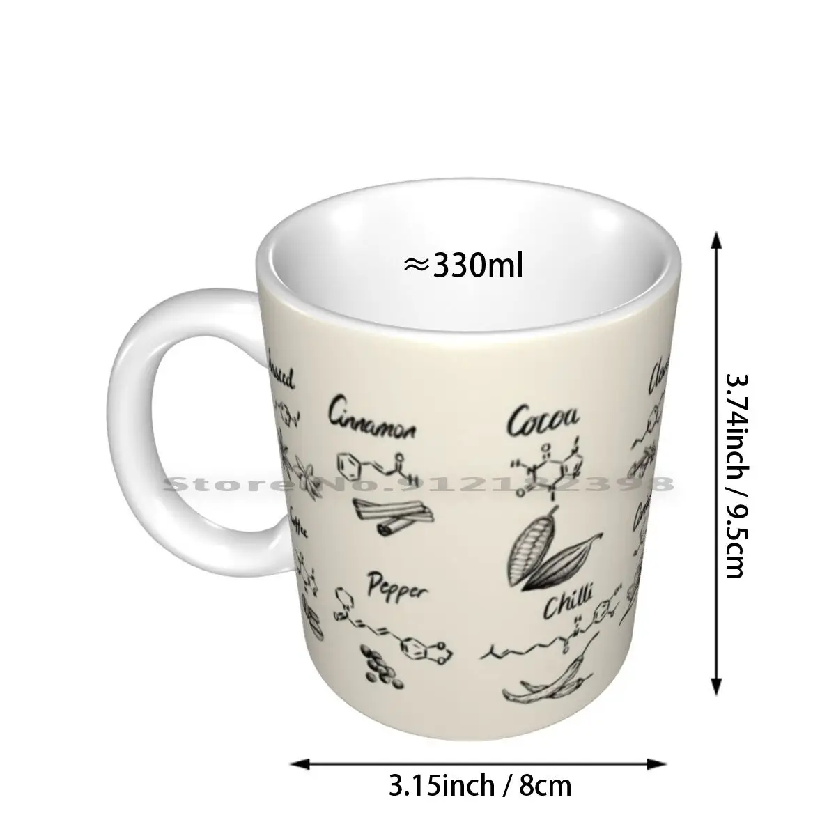 The Chemistry Of Food Ceramic Mugs Coffee Cups Milk Tea Mug Food Chemistry Cooking Baking Mollecule Compound Science Kitchen