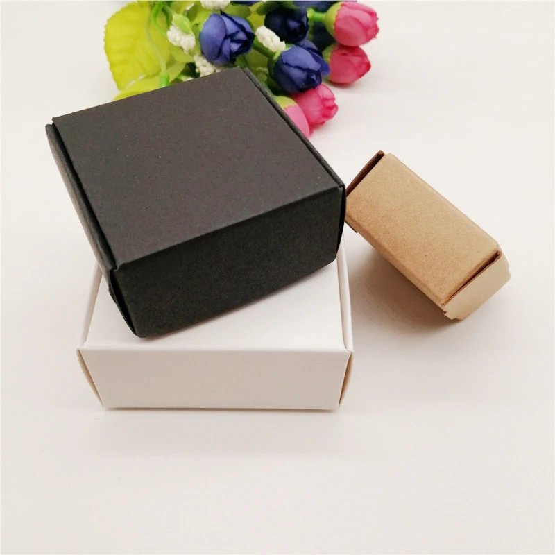 100pcs Black/White/Kraft Paper Boxes Packaging Jewelry Box For Necklace Packaging Jewelry Display Storage Small Paper Gift Boxes