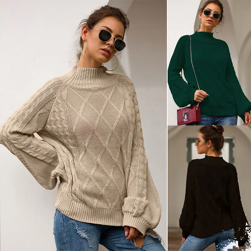 

Lantern Sleeve Loose Loose High Street Fashion Women's Sweaters New Autumn 2019 Women's High-end Sweaters