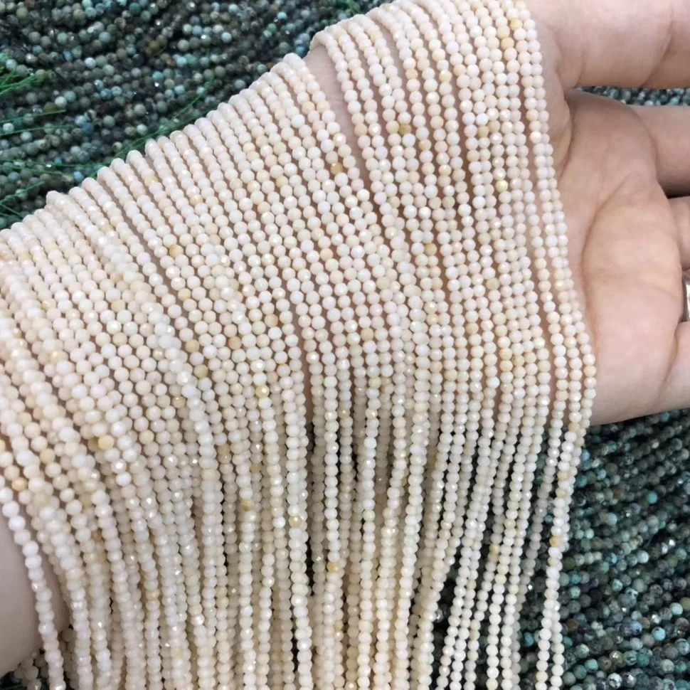 Natural Mother Of Pearl Shell Beads 2 3 4mm Micro Faceted Loose Round Beads For Jewelry Making DIY Bracelet Necklace Strand 15''