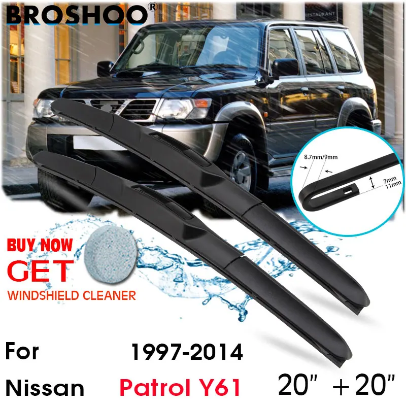 

Car Wiper Blade Front Window Windscreen Windshield Wiper Fit Blades Accessories For Nissan Patrol Y61 20"+20" 1987-2014