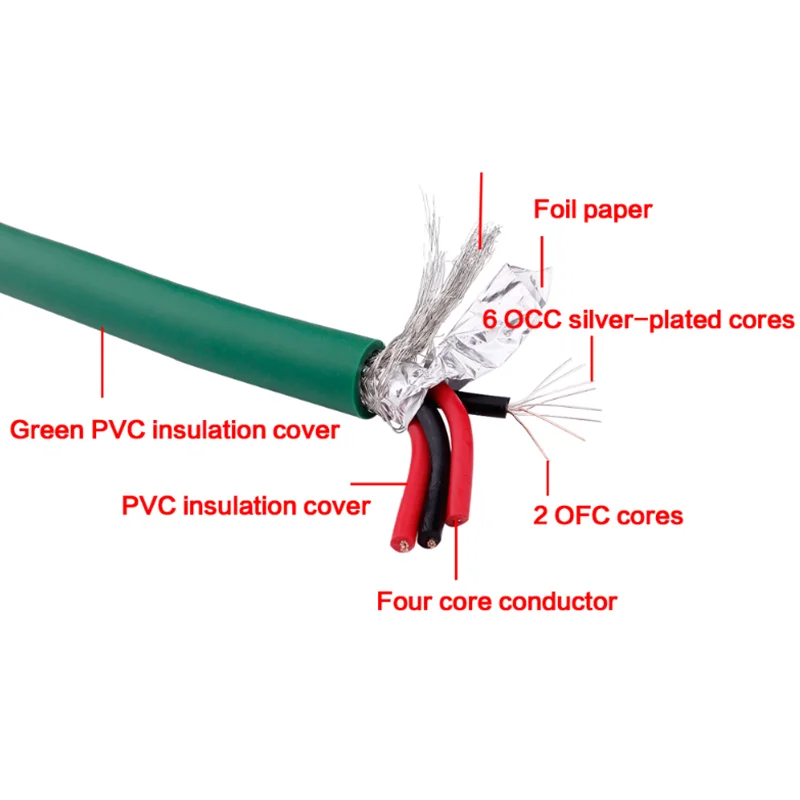 كابل Audiohpile Mcintosh XLR المتوازن 14AWG خط ربط الصوت HiFi المختلط من النحاس الفضي
