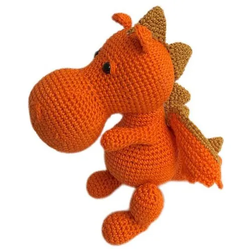 Amigurumi Hand-Knitted Toy Dragon Orange