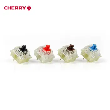 Oryginalny przełącznik klawiatury mechanicznej Cherry MX Srebrny Czerwony Czarny Niebieski Brązowy Cichy różowy przełącznik wału 3-pin Cherry Clear RGB Switch
