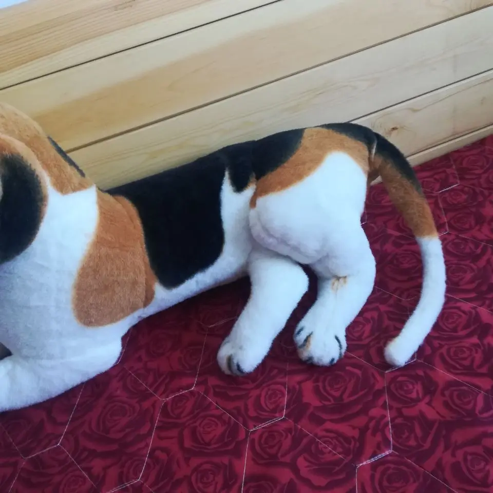 Grand chien beagle en peluche de 73cm, simulation de chien beagle, poupée douce, oreiller, cadeau d'anniversaire w1655