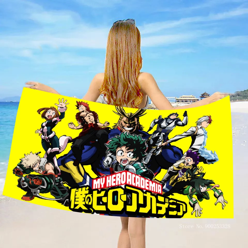 Anime My Hero Academia Printed Towels 3D Microfiber Beach Towel Quick-dry Bath Towel Large Cartoon Beach Throw Blanket 70X150cm