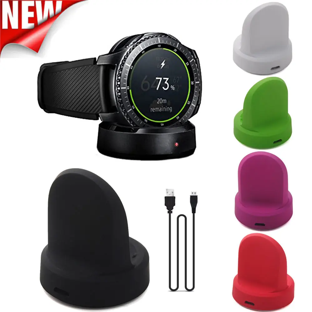 Base de carregamento rápido usb, base carregadora com indicador para samsung galaxy watch 3 41mm 45mm active 2 acessórios para smartwatch