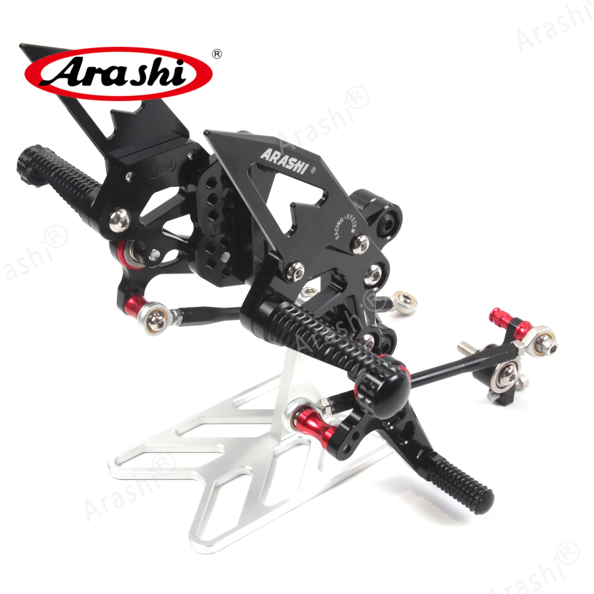 Arashi Rearset For DUCATI 848 EVO 2011 2012 2013 CNC Adjustable Footrests Foot Pegs Rider Footrest 1098 1098S 1098R 2007 - 2009