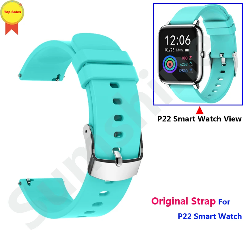 Original Silicone Wrist Strap For P22 Smart Watch Replacement Belt 20mm Watchband Watch Accessories Watch Strap For P22 Bracelet