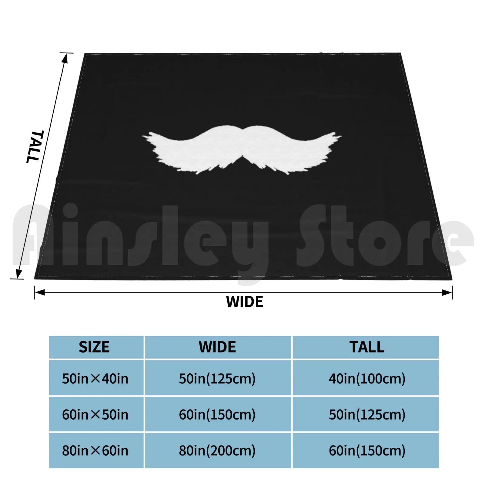 Mustache Funny Gift From Wife To Husband Blanket Super Soft Warm Light Thin Coverings Men Cover Pocket Reusable