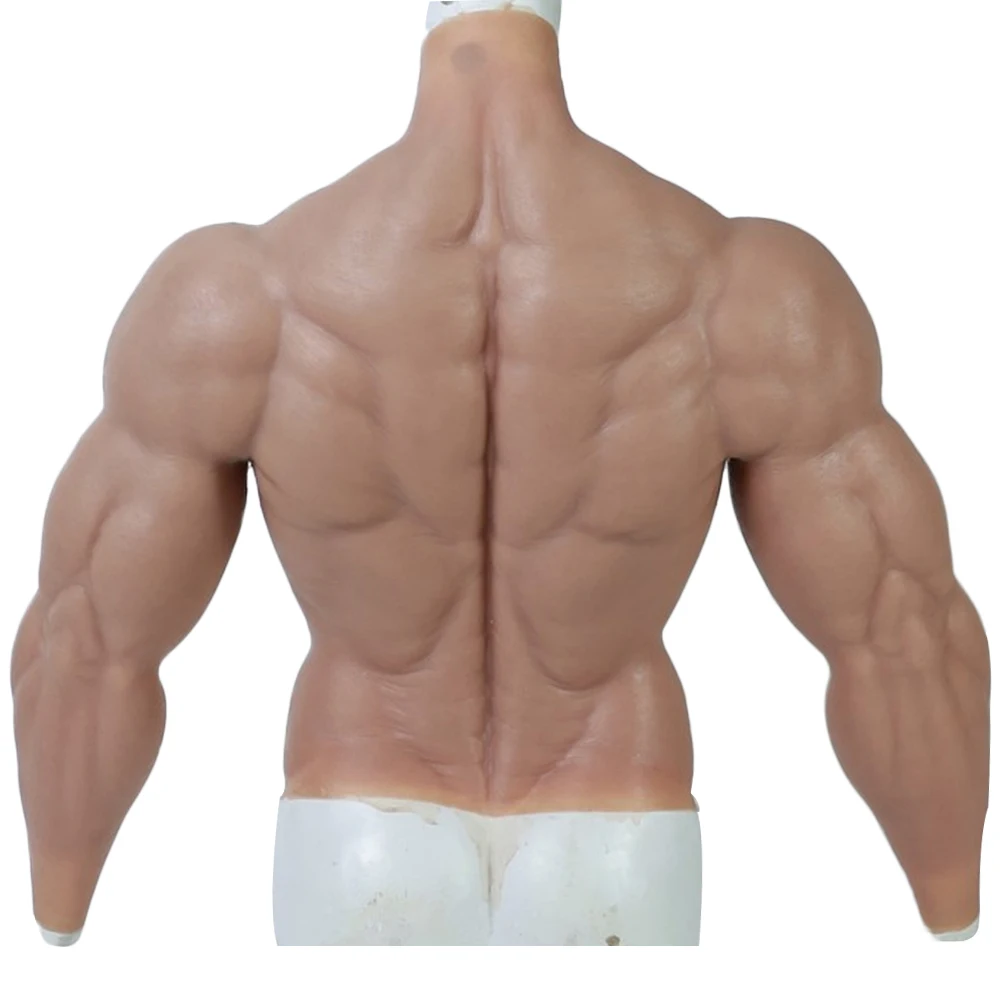 KnowU Strengthen Silicone Muscle Suit Cosplay Realistic Fake Chest Muscle Suit with Arms Realistic Chest Strong Chest